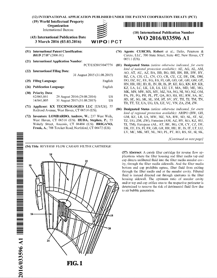 Reverse Flow Gravity Filter Cartridge