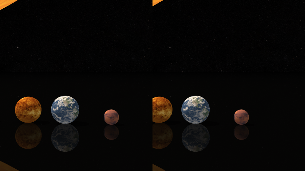 Solar System on a Table Stereoscopic