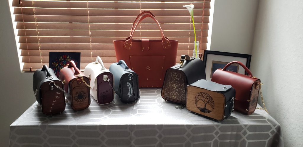 Wood and Leather Purses